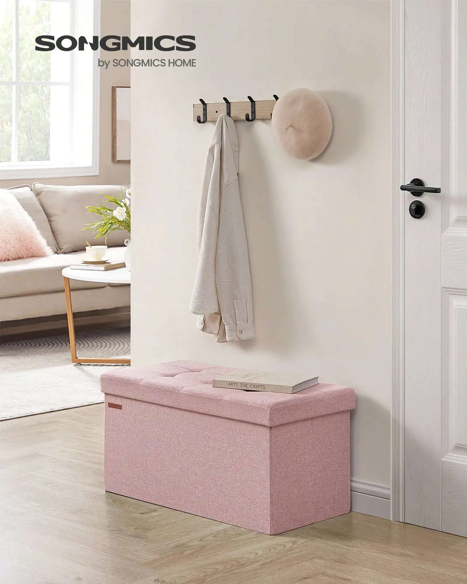 30 Inches Folding Storage Ottoman Bench, Storage Chest, Foot Rest Stool, Bedroom Bench With Storage