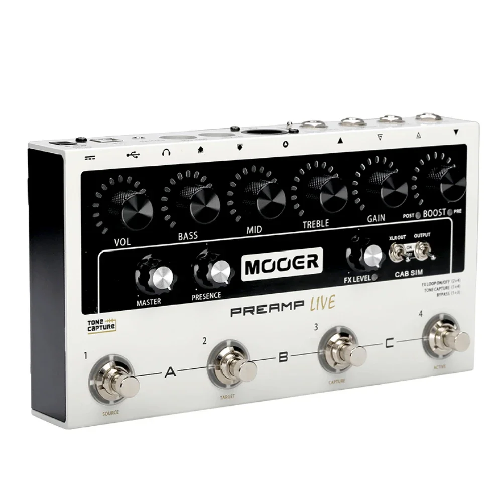 MOOER Digital Preamp Live Guitar Effect Pedal Channels IR Loading TONE CAPTURE Sampling with 12 Independent Preamp Guitar Effect