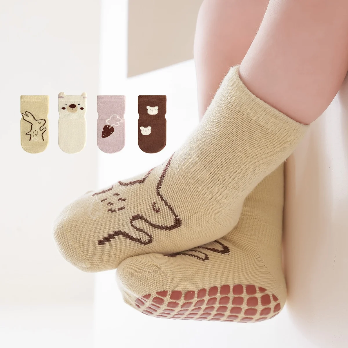 

Детские носки-тапочки, нескользящие хлопковые детские носки на весну и осень, домашние милые носки с героями мультфильмов для малышей, которые учится ходить, новые носки