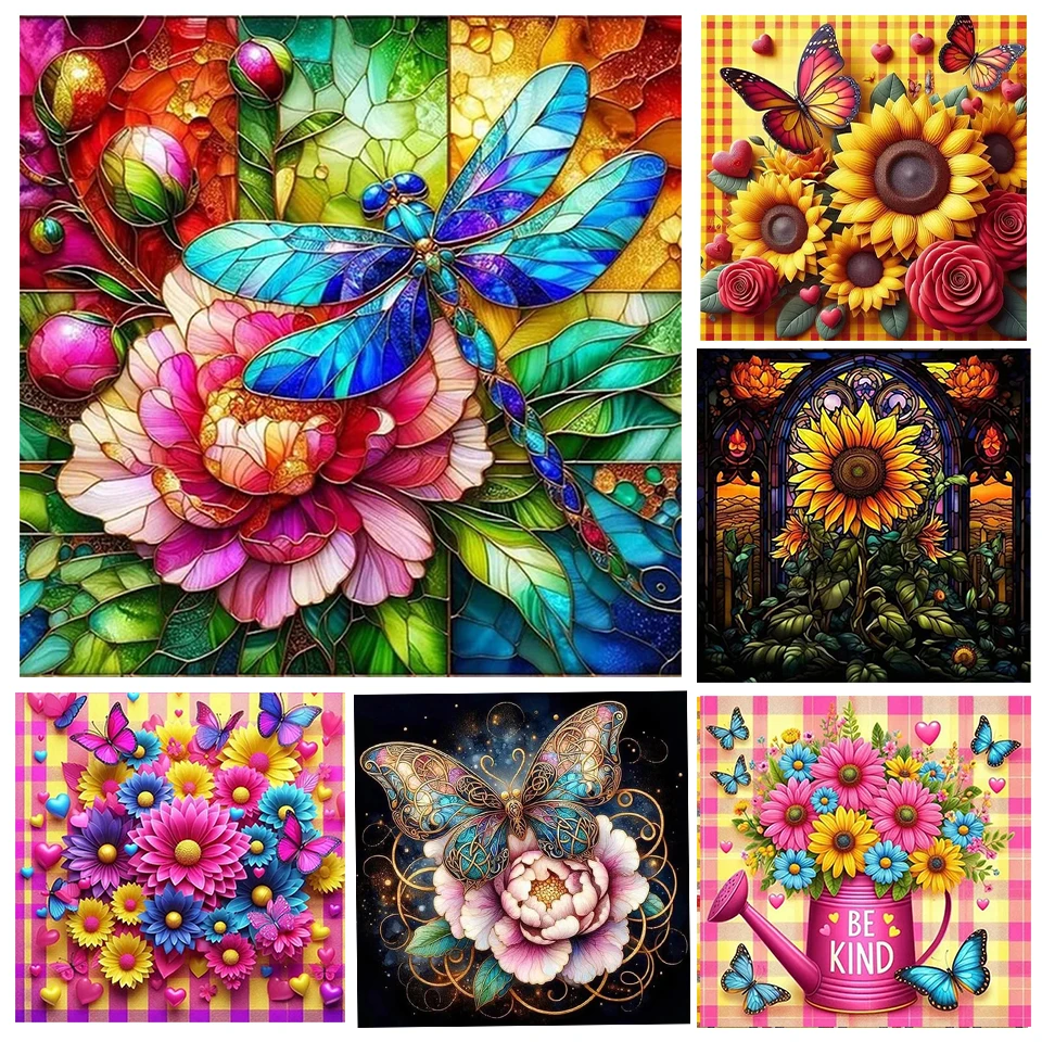 

Diamond Painting 5d Flower Sunflower Rose Mosaic Jewelry Cross Embroidery Handmade Diy Embroidery Flower Home Decoration