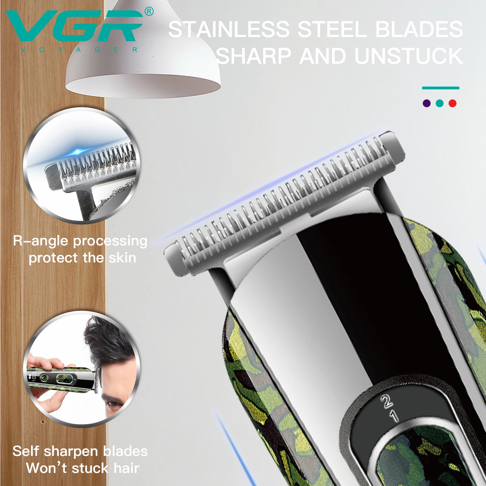 Vgr máquina de cortar cabelo máquina de corte de cabelo aparador de cabelo sem fio usb barbeiro profissional máquina de corte de cabelo barbeiro navalha V-271