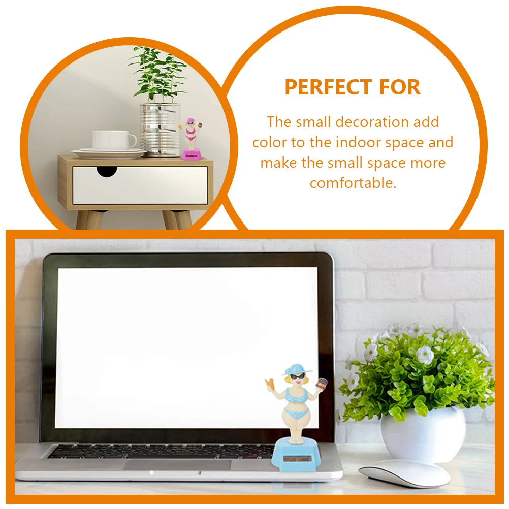 

2 Pcs Desktop Decoration Car Air Freshener Cartoon Crafts Plastic Female Figurine Office