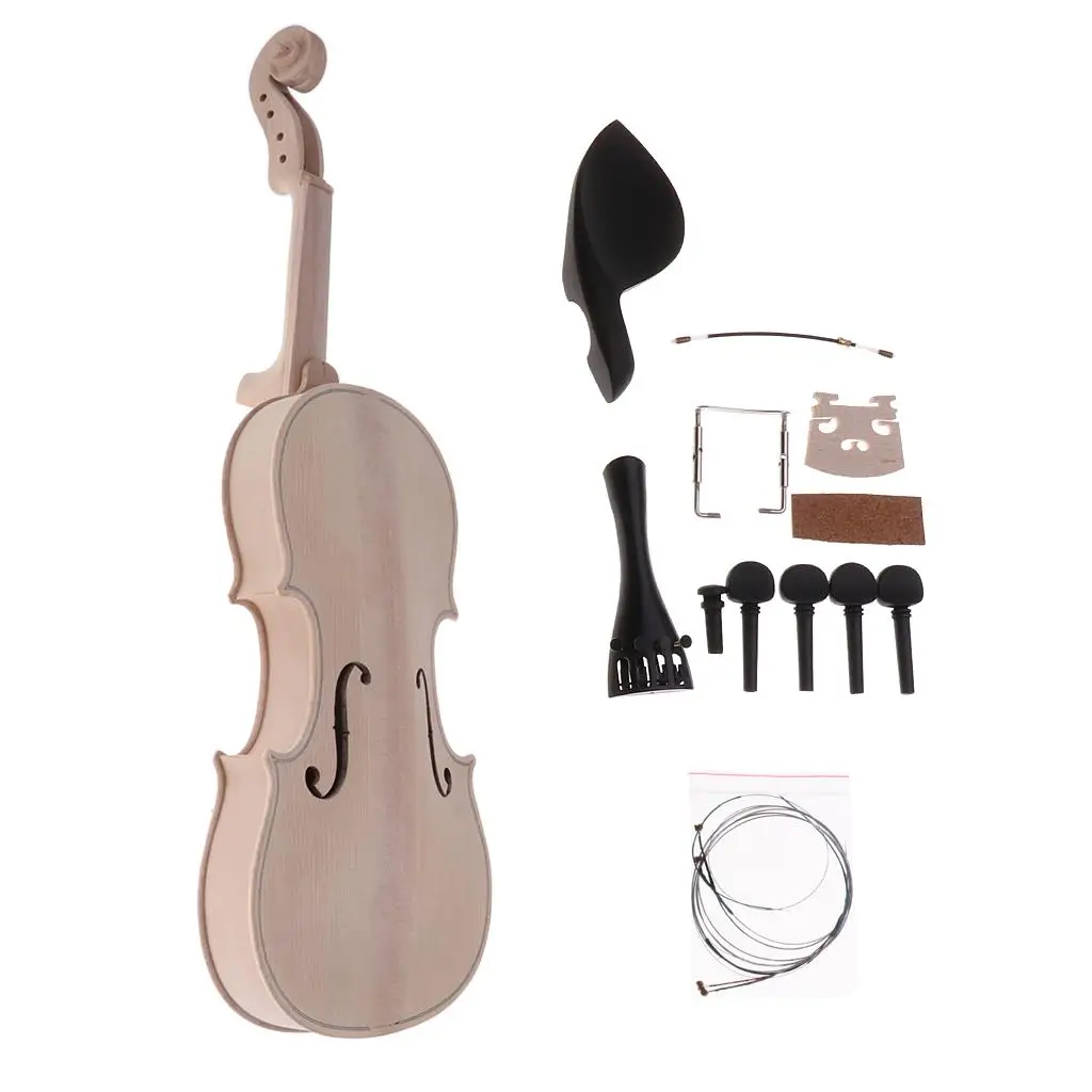 1 Set Spruce Wood Unfinished 4/4 Size Violin DIY s Fiddle Material Gift for