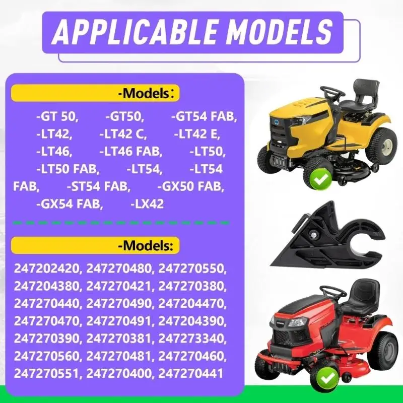 2er-Pack Mäher-Motorabdeckungs-Schwenkhalterungen, Ersatz-Haubenstützteile für aufgeführte Rasentraktormodelle und Reparaturen – Detail 4