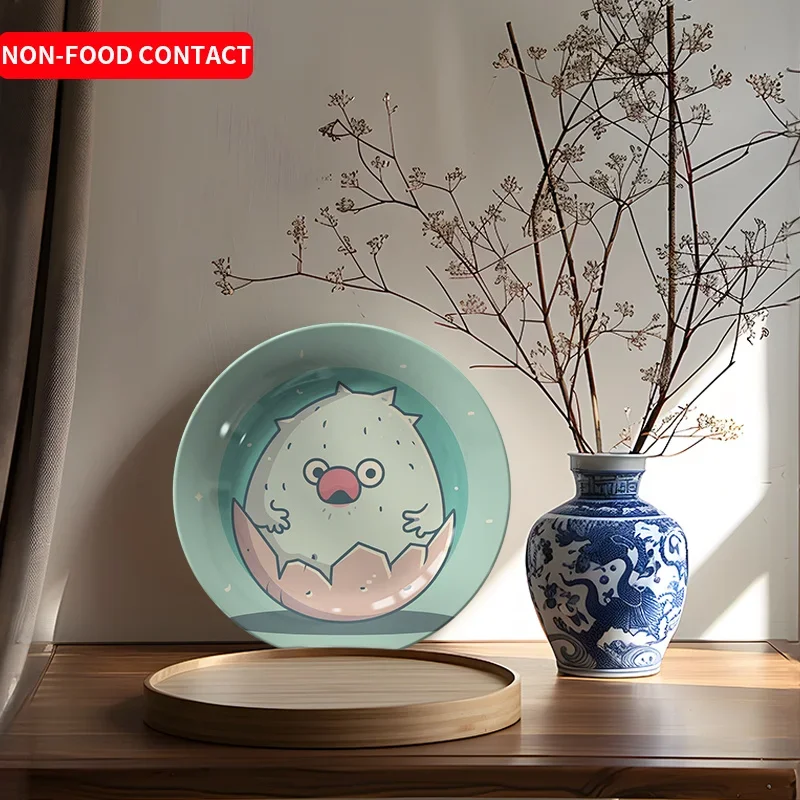 1pc Creative Cartoon Chick Shell Ceramic Decorative Plate - Cute Animal Theme Home Decor, Non-Food Contact Desktop Ornament for