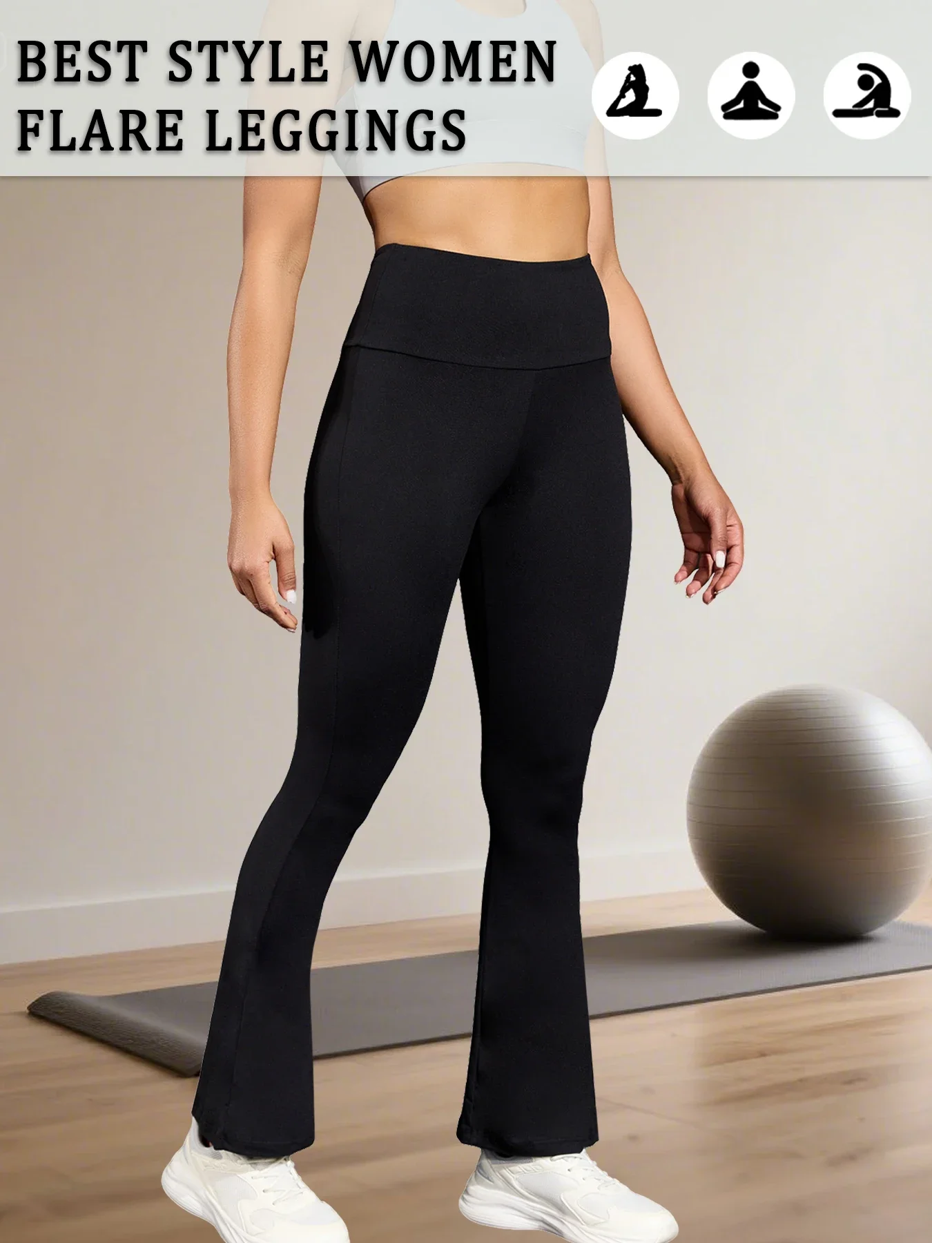 Pantalones acampanados súper suaves para mujer, cintura alta, control de barriga, entrenamiento, yoga, pantalones acampanados