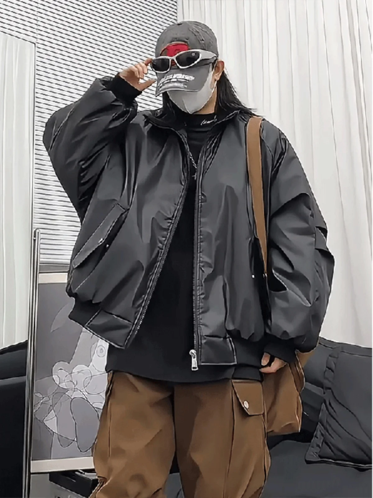 

Женская зимняя теплая куртка-пилот из искусственной кожи Thiened Cotton, прямой крой, для повседневной носки