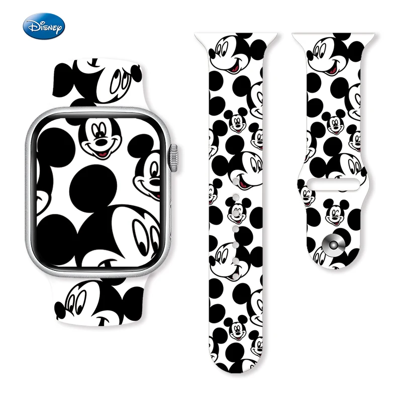 

Disney Mickey And Friends Strap for Apple Watch 11 10 9 Silicone Band Replaceable Bracelet for iWatch 46/44/42/41mm Watchband