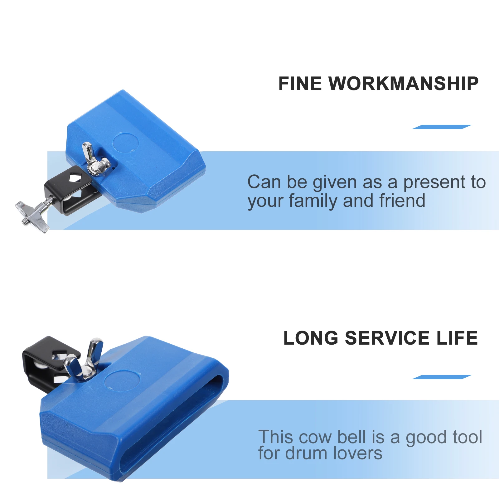 

1 Set Plastic Cow Bell Treble Percussion Cowbell Durable Musical Drum Accessory Lightweight Gift Family Friends Cow Bell Plastic