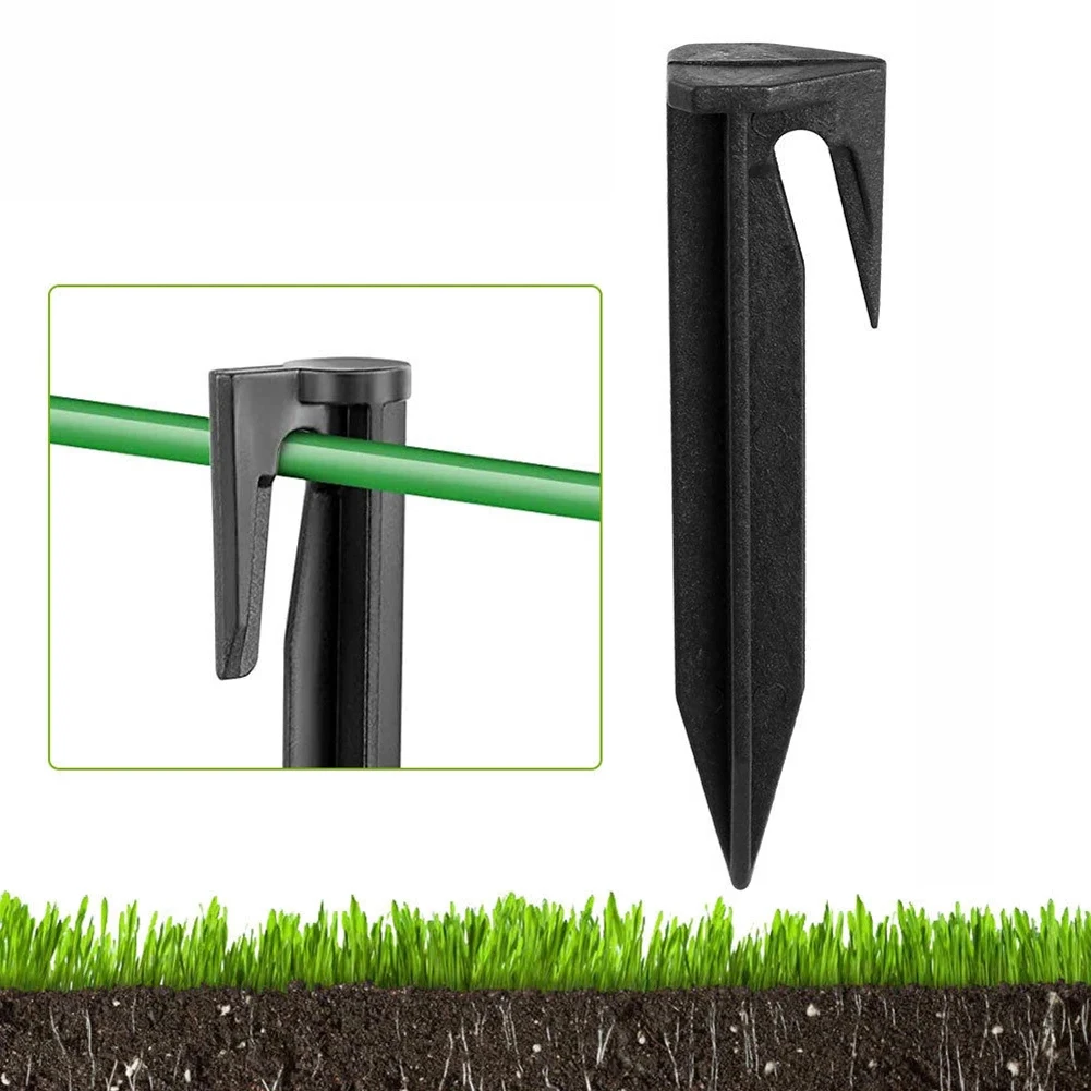 100pcs Garden Lawn Mower Peg for Boundary Wire Installation Environment-friendly Plastic Ground Pegs Ground Spikes Fixing Pins