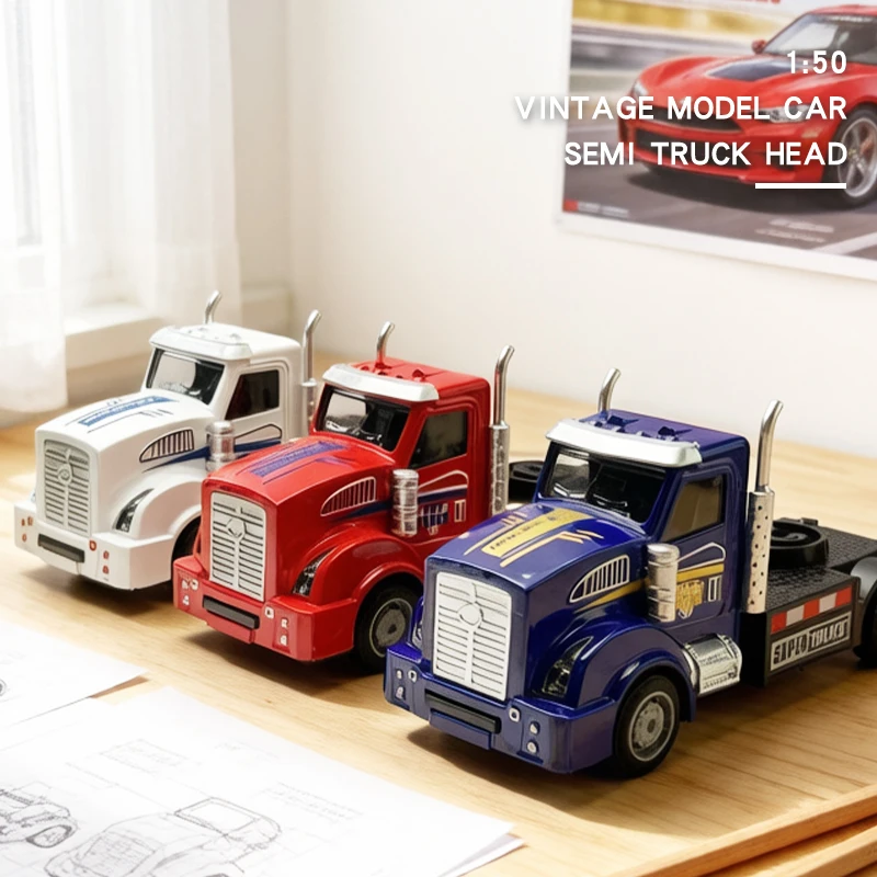 1/36 Vintage Retro Car Model,Semi Truck Head,Heavy-Duty,Die-Cast Metal,Exquisite Compact Pocket Car,Beautiful Collectible,Gift