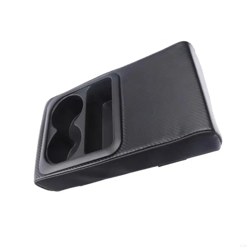 

652F Leather Car Armrest Rise with Cup Holder Car Armrest Cushion Simple Installs for enhances Comfort & Convenient Storage