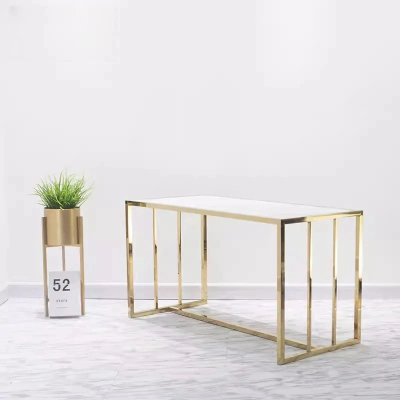 custom.Boutique Store Design Gold Counter Top Garments Display Nesting Table Layout Clothing Shop