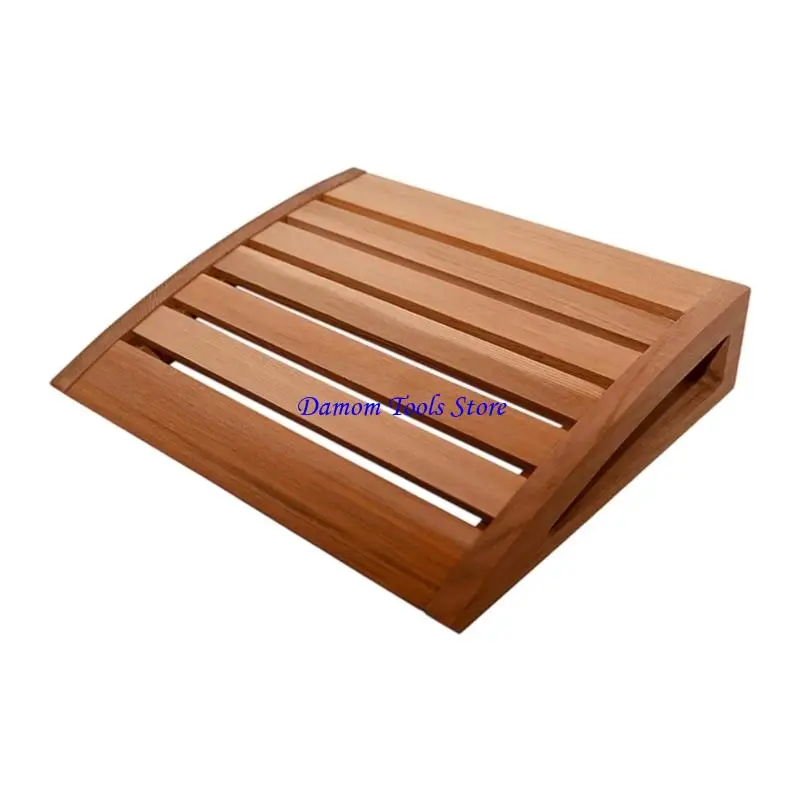 57BE Ergonomic Neck Support Pillow Wooden Sauna Headrest Comfortable Relaxation Pillow Universals Steam Room Accessories