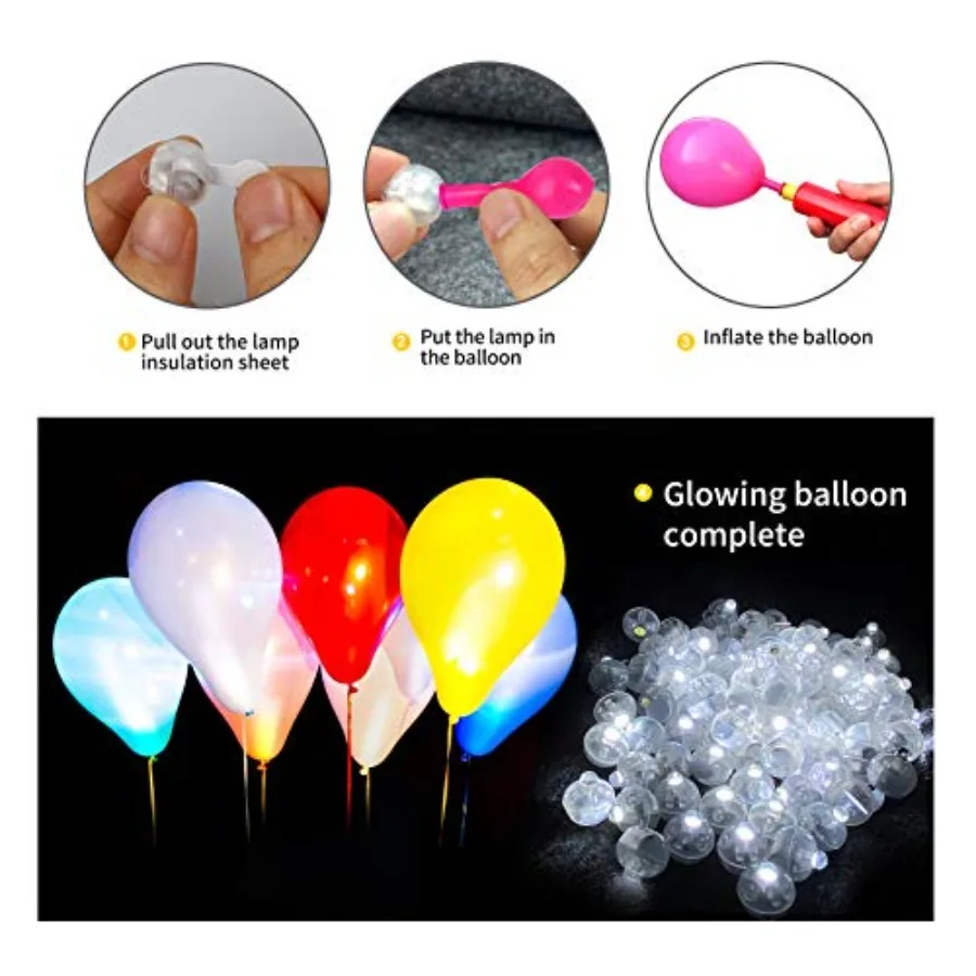 LED Balloon Light, Tiny Light Mini Round Led Ball Lamp for Paper Lantern Balloon, Indoor Outdoor Event - Fun Halloween Christma