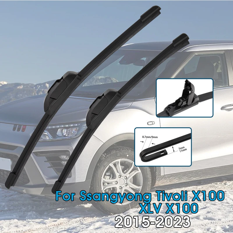 Auto Wischer Klingen Für Ssangyong Tivoli X100 XLV X100 2015-2023 Windschutzscheibe Windschutz Frontscheibe Klingen Auto Zubehör