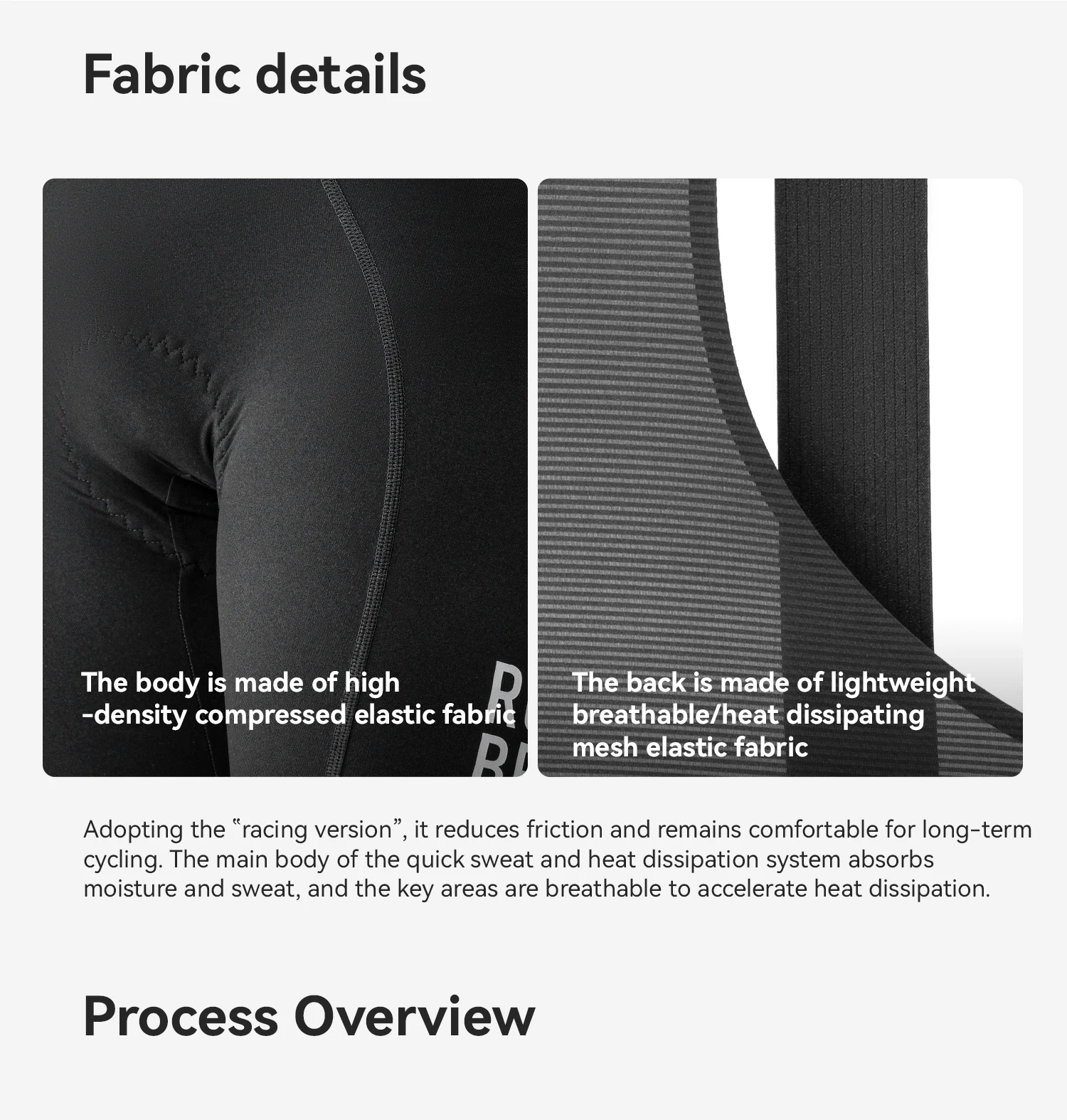 ROCKBROS Fahrrad-Trägerhose für Herren, Sommer, atmungsaktiv, bequem, hochelastisch, mit 3D-Stoßdämpfung – Detail 8