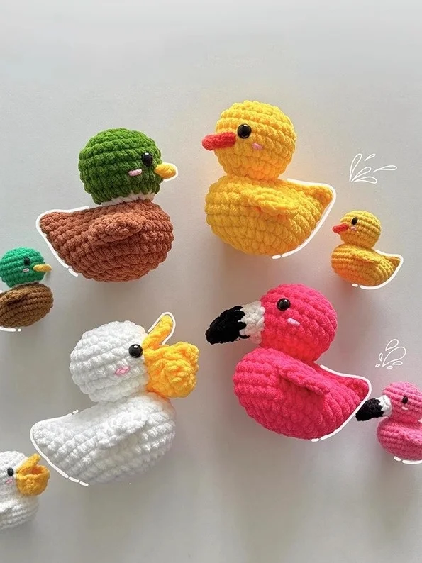 kit-de-material-diy-para-croche-de-bonecos-de-pato-fofos-chaveiros-artesanais-de-casal-para-presente