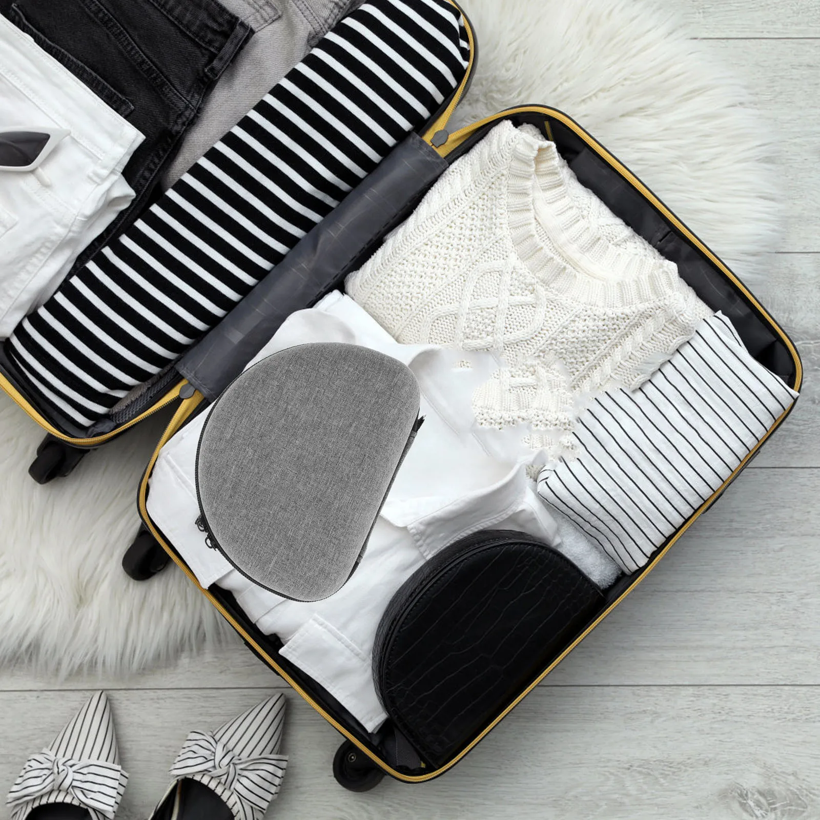 

Hard Travel Case for Mask Dark Gray Lightweight Protective Shell Suitable for Travel Outdoor Work Full Face