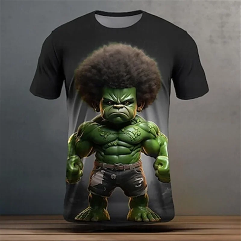 

Funny Cartoon Men's Street Style 3D Print Tshirt Summer Outdoor Sports Premium Breathability Leisure Short Sleeve Crew Neck Top