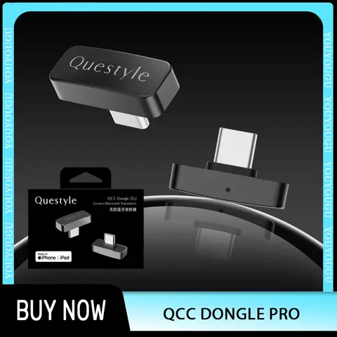 Questyle QCC 동글 Pro LDAC 무손실 Bluetooth 5.4 송신기는 AptX 선물이 포함된 Snapdragon 사운드를 지원합니다.