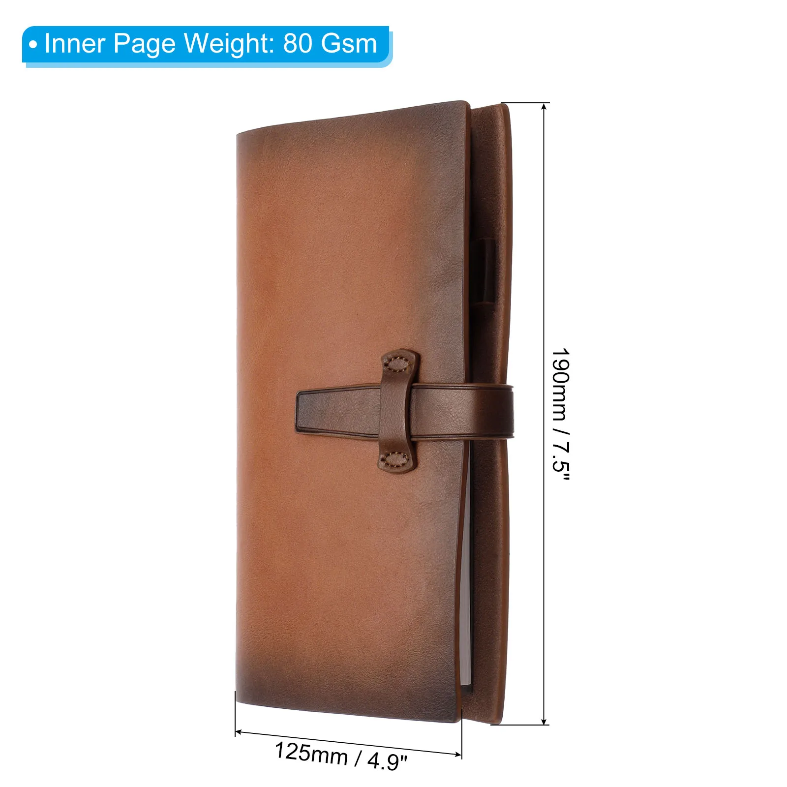 A6 PU Leather Binder Notebook 6 Ring Binder PU Clip-on Notebook Leather Refillable Loose Leaf Notebook Cover Notebooks Journal