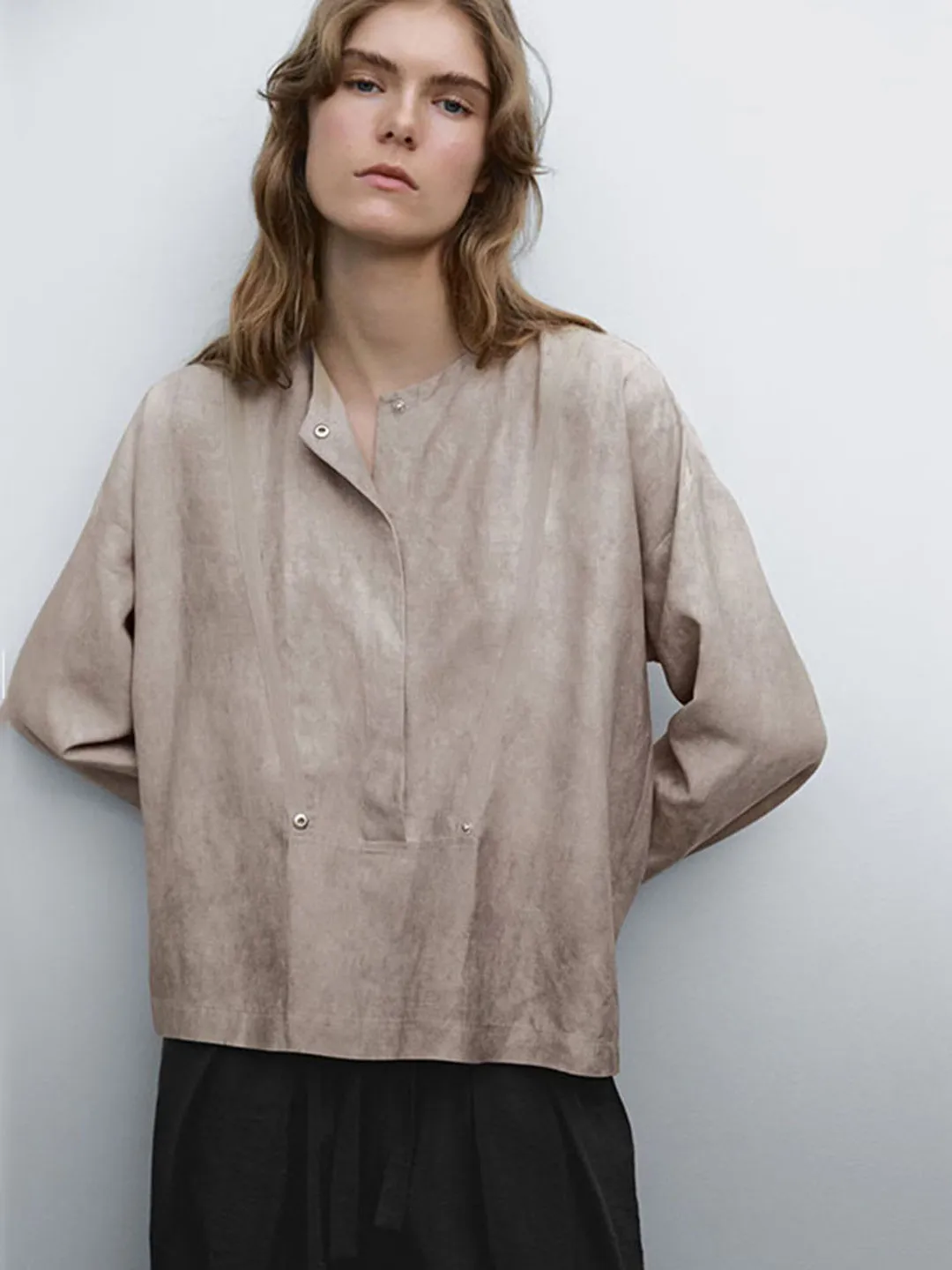 

Casual round Ne Loose Fit irt Light Waed ey Brown Spring Summer New Design Sensation mat Watered down Sle