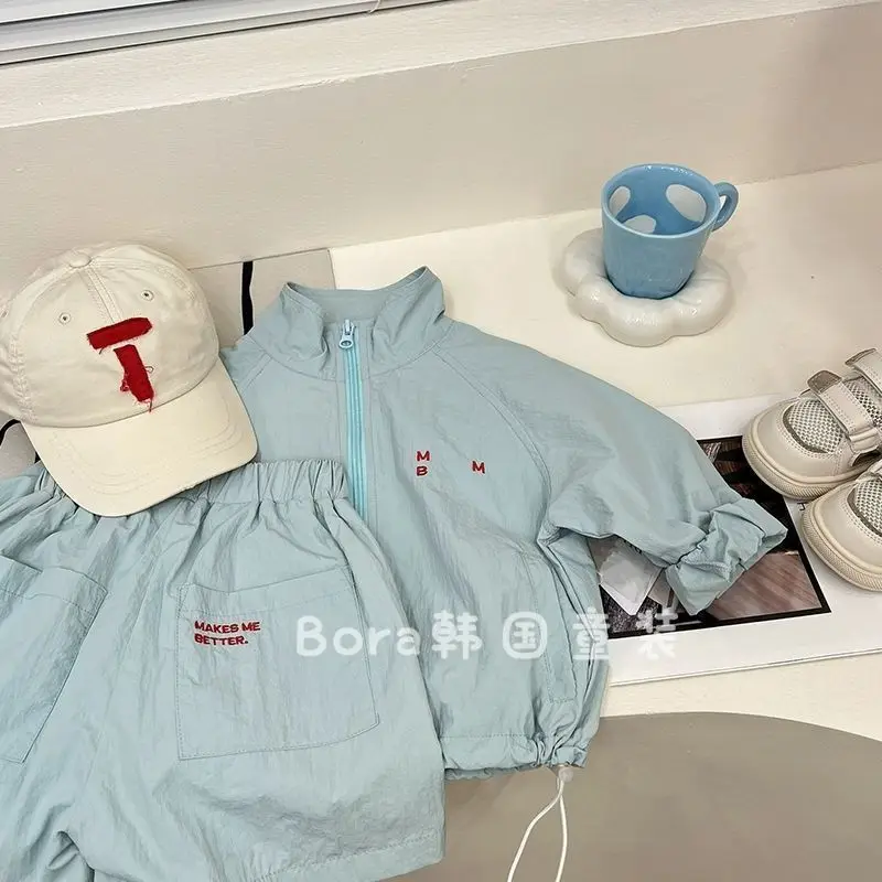 

2025 Summer Sun Uv Protection Children's Sets Korean Thin Children's Clothing for Boys Girls Outerwear Sunscreen Clothes