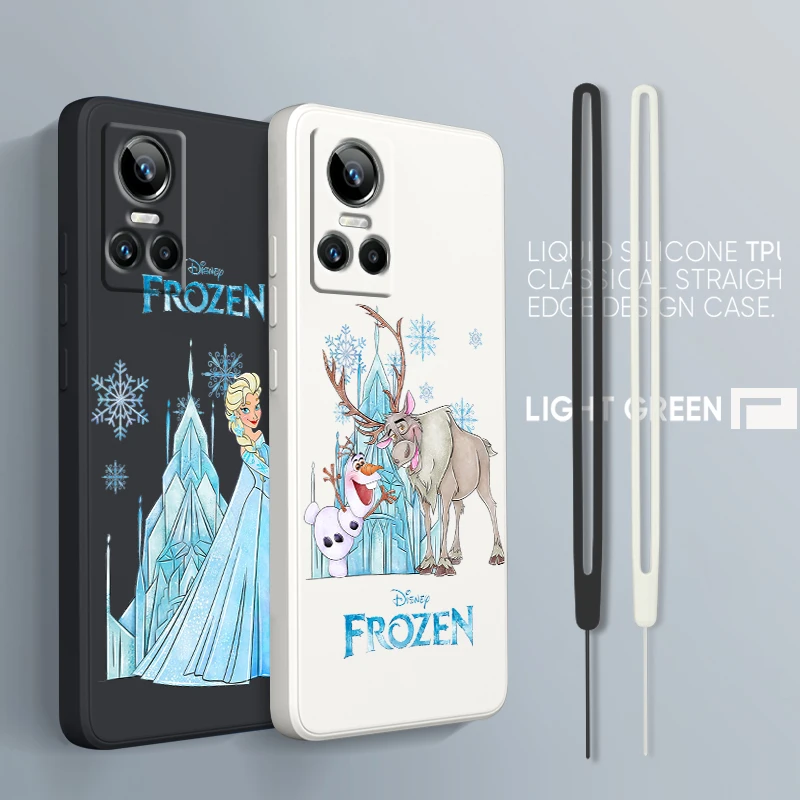 Frozen Elsa Queen For OPPO Realme GT Neo 3 2 Master 8 9 Narzo 50A 50i Reno 7 Silicone Soft Liquid Rope Phone Case Fundas Cover