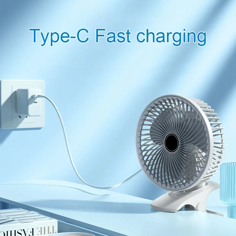 

Охлаждающий вентилятор с USB-зажимом, 7-дюймовый настольный компьютер, настенный портативный ручной регулируемый циркулятор воздуха с 3 настройками скорости