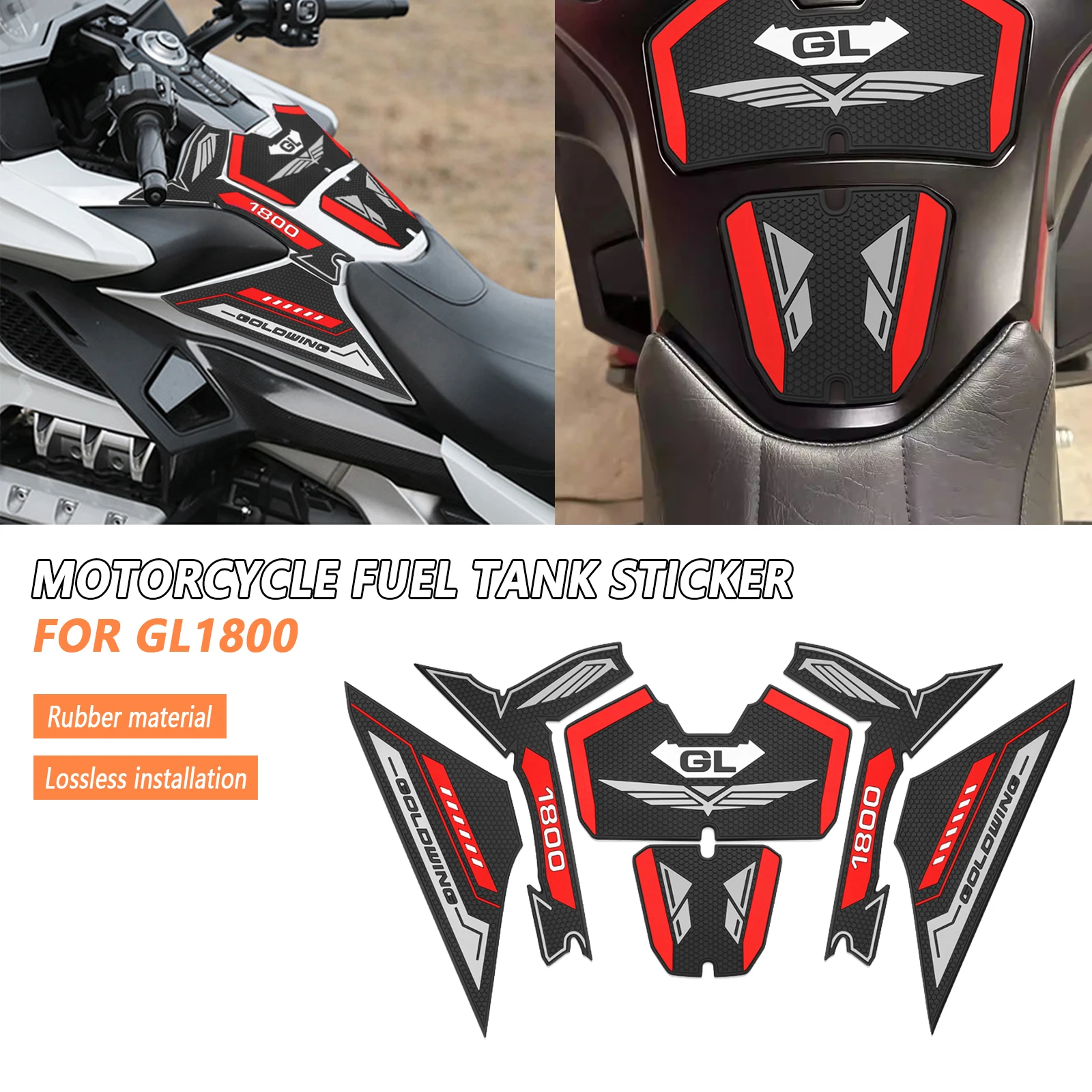 

Аксессуары для мотоциклов, нескользящие боковые наклейки на топливный бак, водостойкая резиновая наклейка для Honda Gold Wing GL1800 2018-2025 2024
