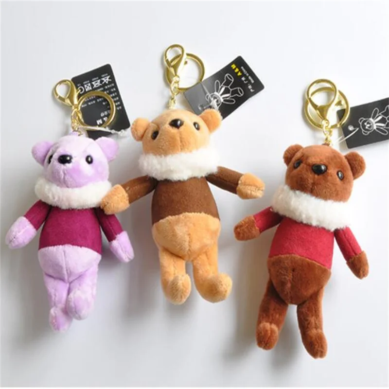 

10cm Mini Bear Stuffed Plush Toys Cute3 Colors Bears Pendant Dolls Gifts Birthday Wedding Party Toy HANDANWEIRAN