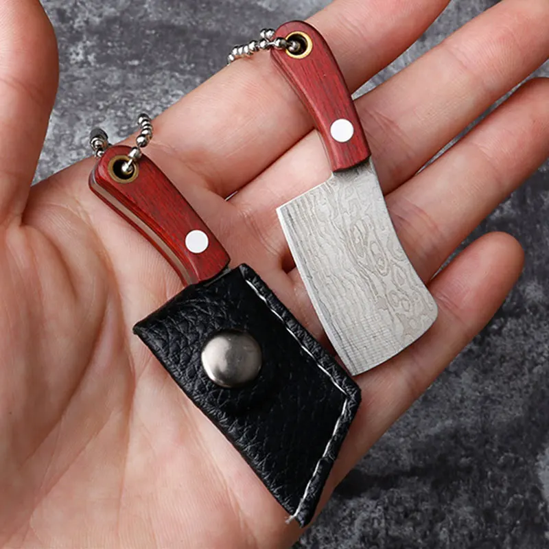 Portable Mini Kitchen Knives Keychain Pendant Outdoor Camping Cleaver Peeler Cutter Pocket Knife Stainless Steel Cutting Tools