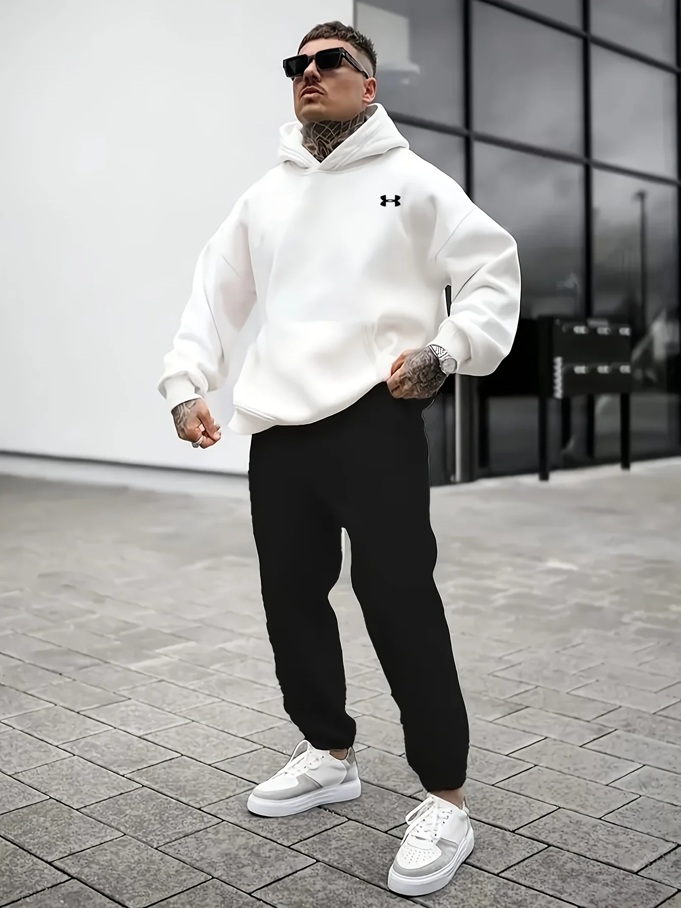 طقم خريف وشتاء للرجال: هوديي + سروال قصير! هوديي مسامي، سراويل سميكة دافئة. مجموعة واحدة لملابس الخريف/الشتاء يجب اقتناؤها!