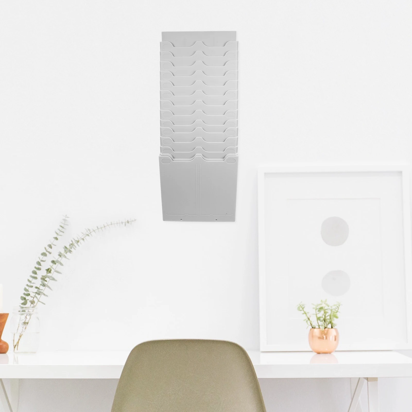 

30 Positions Attendance Rack Card Holder White Plastic Wall Mountable ganizer Office School Use