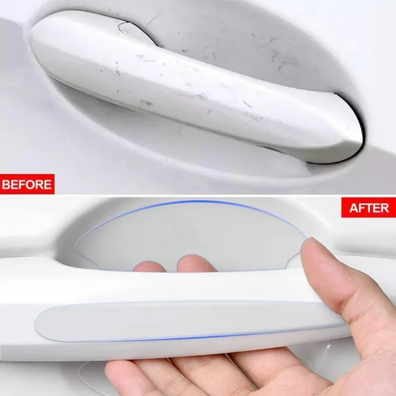 Transparent Car Door Handle Stickers Universal Invisible Anti-scratch Protection Sticker Silicon Auto Door Bowl Protective Film