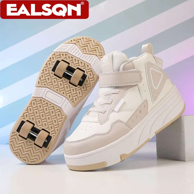 

Кроссовки, детская обувь на четыре колесах, съемная деформированная обувь для катания на роликовых коньках для детей, подарок для девочек и мальчиков