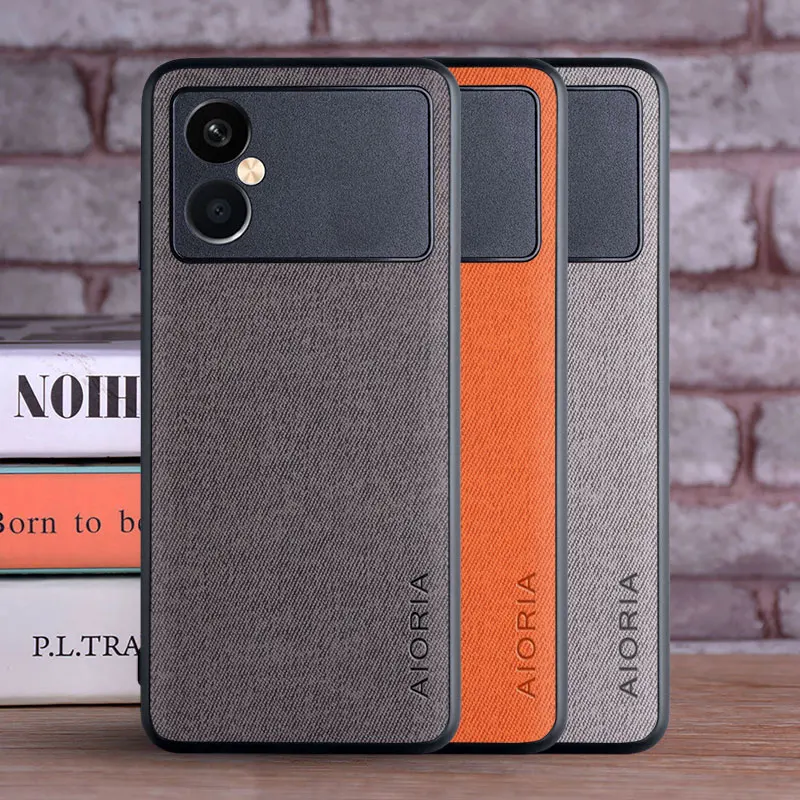 Case for Poco M4 5G coque Luxury textile Leather soft funda phone cover for xiaomi poco m4 5g case capa