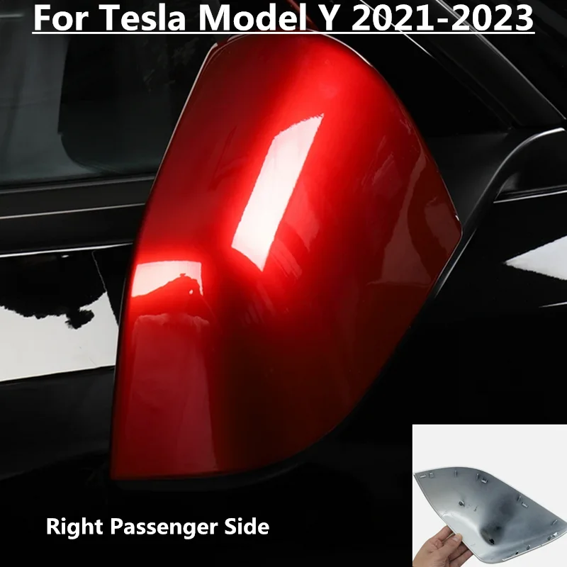 

1PC Red Passenger Side Replacement Mirror Cover Cap For Tesla Model Y 2021-2023