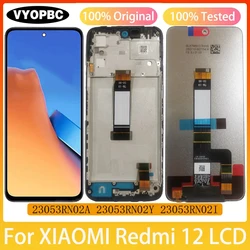 Original LCD Display With Frame For XIAOMI Redmi 12 Panel Digitizer Assembly Repair Replacement Parts 23053RN02A Touch Screen