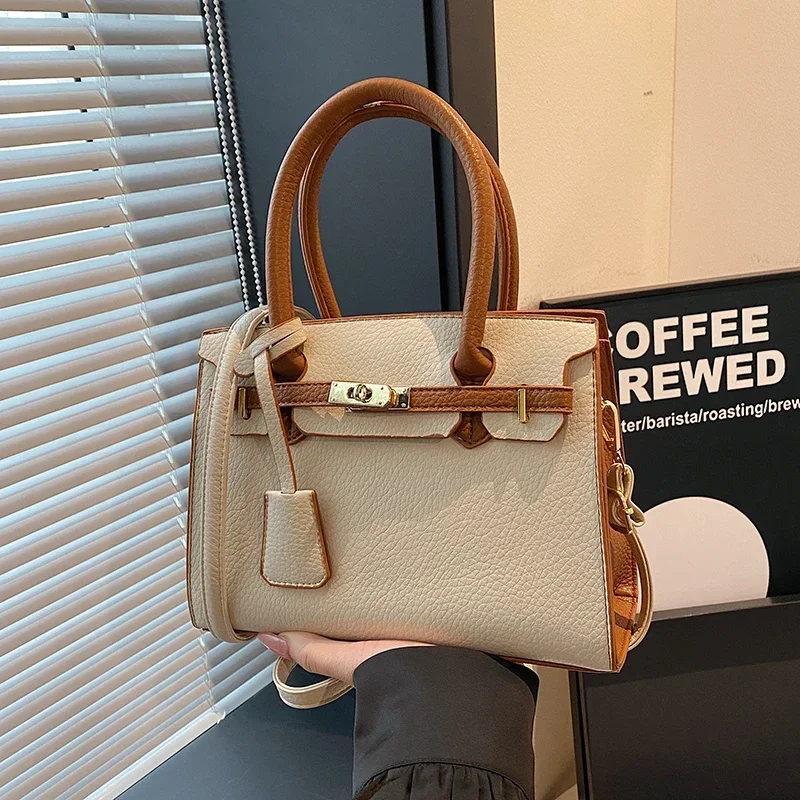 

Premium Designer-Inspired Crossbody Bag For Women - Minimalist Leather Vintage Tote With Letter Logo Detail