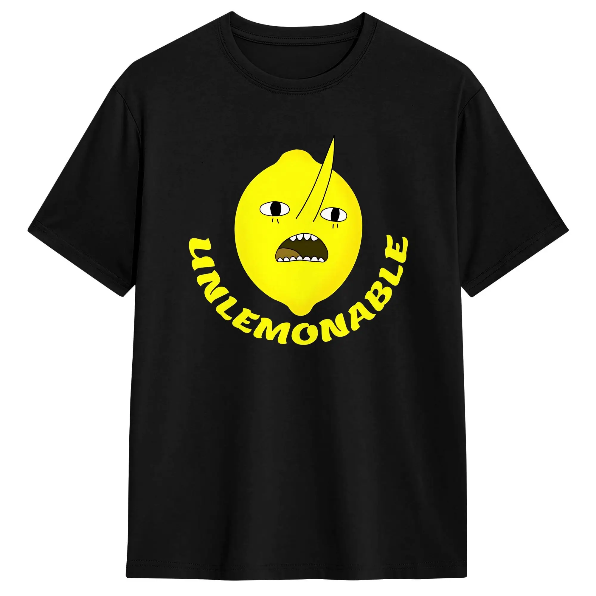 Camisetas Engraçadas para Homens e Mulheres Lemongrab Unlemonable, Roupas de Algodão Puro, Camiseta de Manga Curta com Gola Redonda, T-Shirt Plus Size