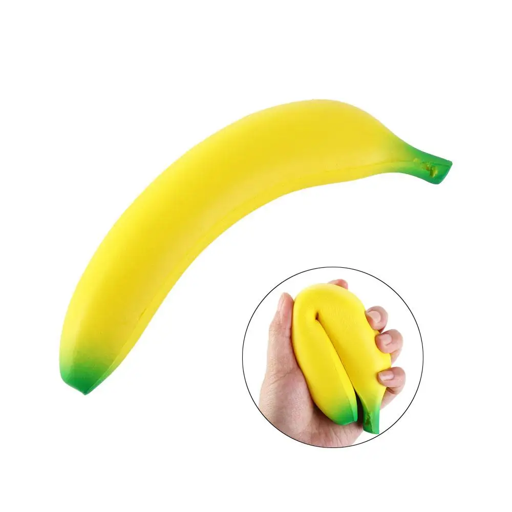 Release Slow Rising Banana Squeeze Toys Simulation Banana Yellow Green Squeeze Pinch Fruit Squeeze Pu Children Toys