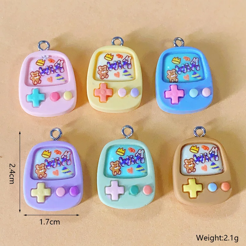 10/12pcs Cartoon Gamepad Game Console Resin Charms Cute Pendant For Earring Necklace DIY Jewelry Make