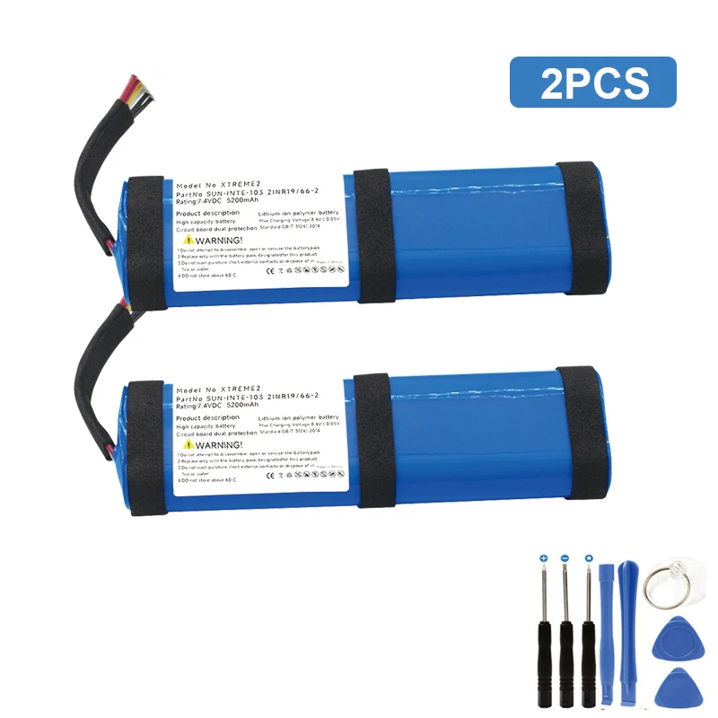 Voor JBL Xtreme 2 Xtreme 3 Xtreme2 Xtreme3 Vervangende Batterij 7.4V 5200mAh Bluetooth Speaker Batterijen Acumulator 6wire Plug