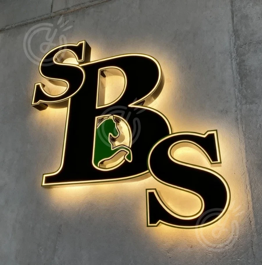Insegna a LED personalizzata Segnaletica con logo tagliato al laser retroilluminato aziendale 3D illuminata indirizzabile per pubblicità in ufficio Neon Bar Bar Barber