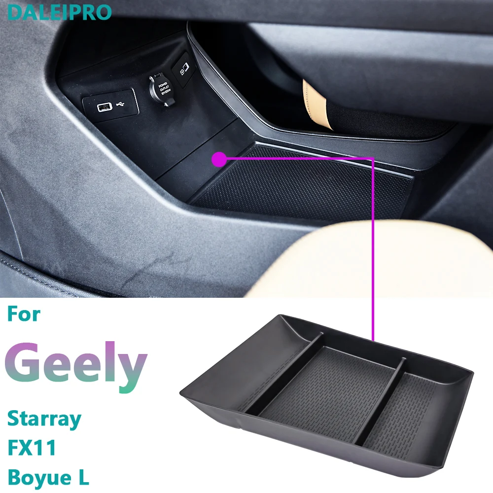 For Geely Starray Atlas Car Central Lower Layer Storage Box Center Organizer Layered Storage Box Accessorees for FX11 Boyue L