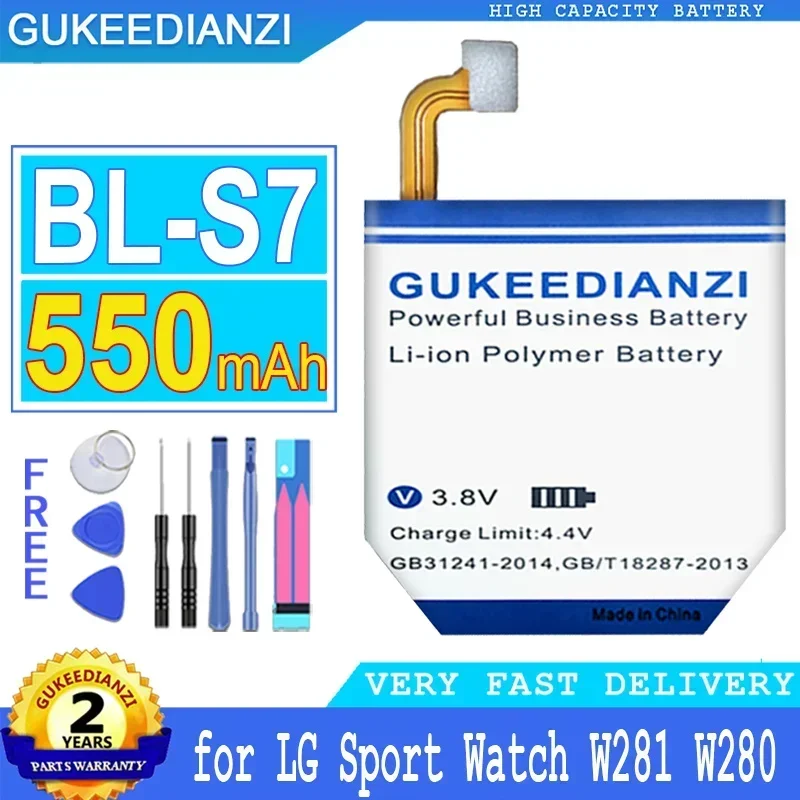 GUKEEDIANZI Replacement Battery, BL-S7 for LG Watch, Sport W281, W280, W280A, ATT, Smartwatch, 550mAh