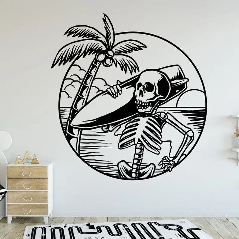 Summer Wall Decal Summer Quotes Vinyl Sticker Surf Quotes Surf Wave Decal Gift for Surfing Wall Decorations Living Room 3C66