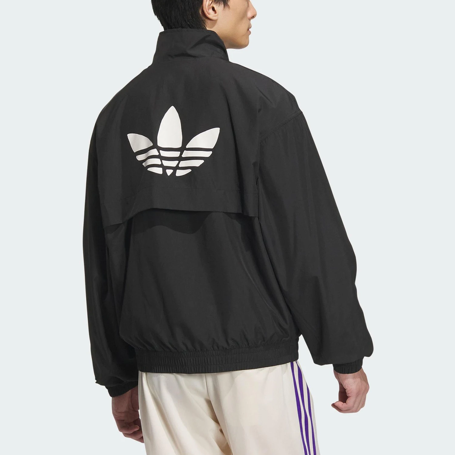 Adidas Authentic Three Leaves Men's Stand Collar Loose Woven Sports Jacket JN1660